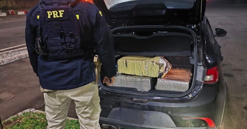 Motorista é detido após PRF interceptar 141 quilos de maconha na BR-277